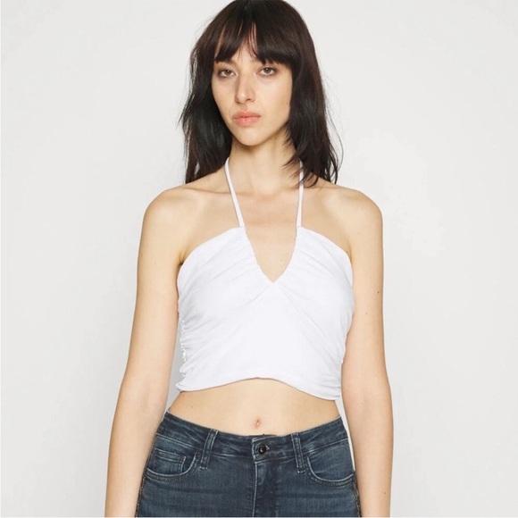 Abercrombie White Halter Crop Top - Picture 1 of 5
